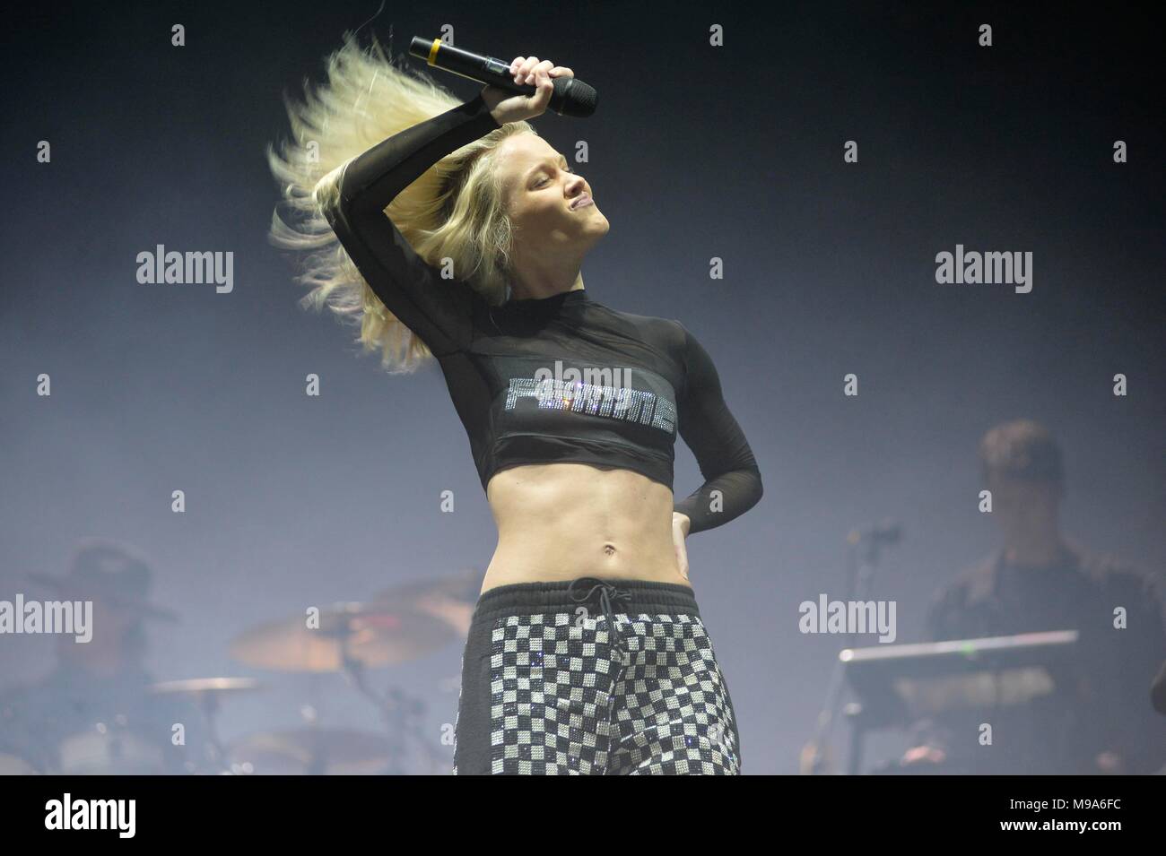 Sao Paulo, Brazil. 23rd March, 2018. Zara Larsson performs at the  Lollapalooza 2018 festival, held at the Autodromo de Interlagos in São  Paulo, on the afternoon of Friday, 23. (PHOTO: LEVI BIANCO/BRAZIL