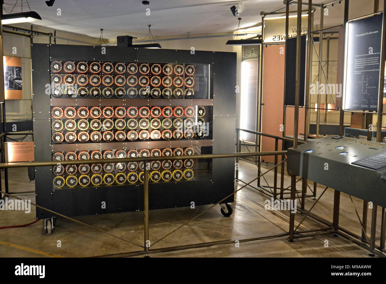 Milton Keynes, UK. 23rd March, 2018. Replica Bombe machine at The Bombe Breakthrough exhibition at Bletchley Park - opening 24 March 2018 Credit: Susie Kearley/Alamy Live News Stock Photo