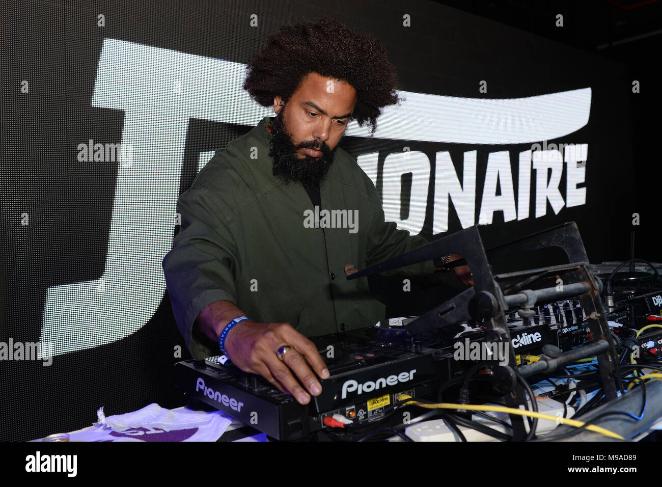 Miami Beach, FL, USA. 23rd Mar, 2018. Jillionaire performs during Miami Music Weekend Hits 97.3 Hotel at the Clevelander Hotel on March 23, 2018 in Miami Beach, Florida. Credit: Mpi04/Media Punch/Alamy Live News Stock Photo
