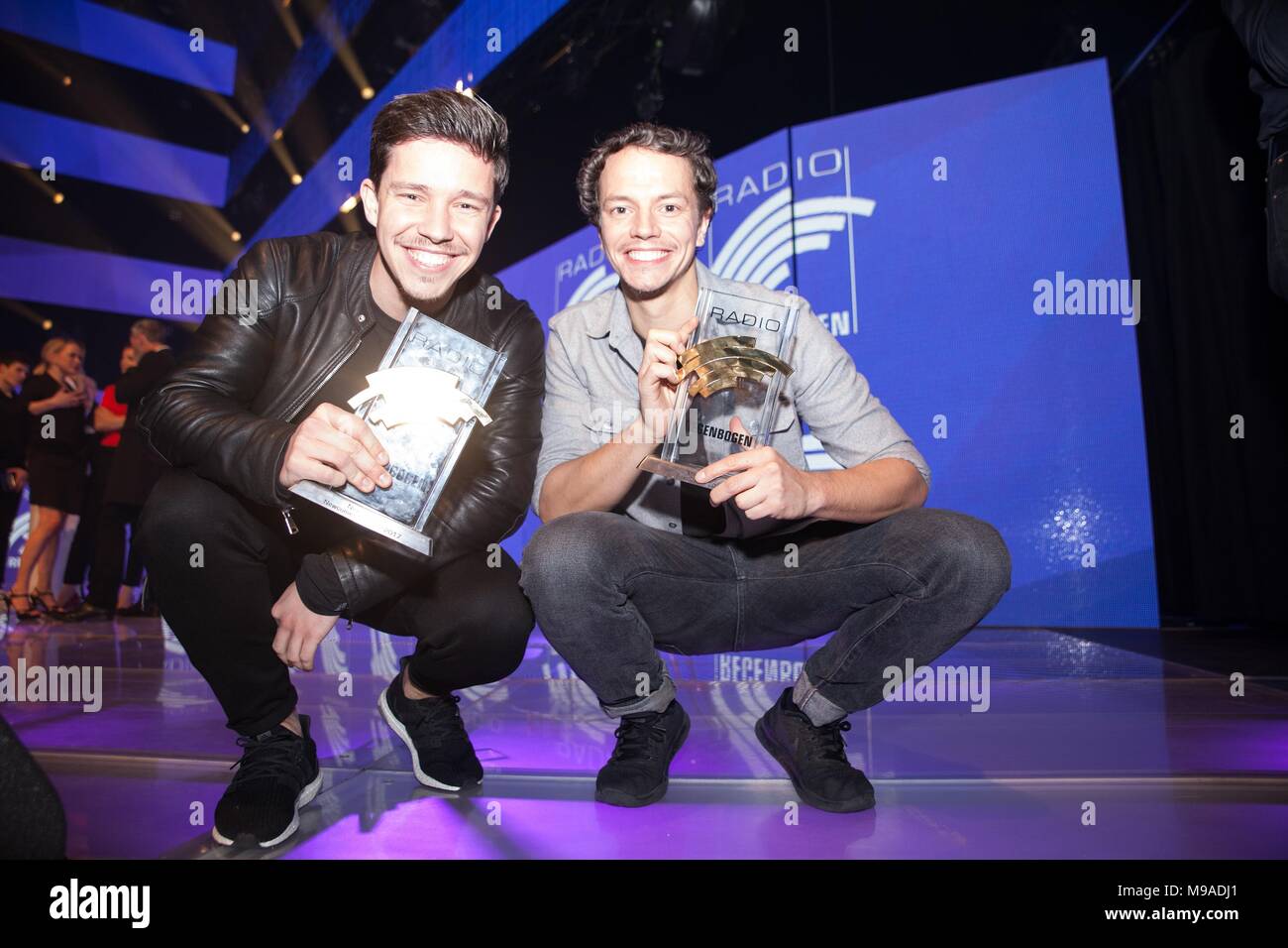 Rust, Germany, 23th March, 2018, 'Radio Regenbogen AWARD 2018' Red Carpet Nico Santos and Alle Farben Frans Zimmer Credit: mediensegel.de/Alamy Live News Stock Photo