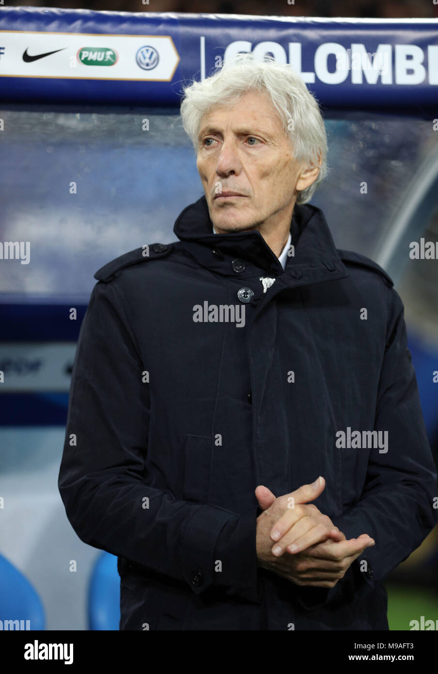 Jose Pekerman (COL), MARCH 23, 2018 - Football / Soccer : International friendly match between France 2-3 Colombia at Stade de France in Saint-Denis, France, (Photo by AFLO) Stock Photo