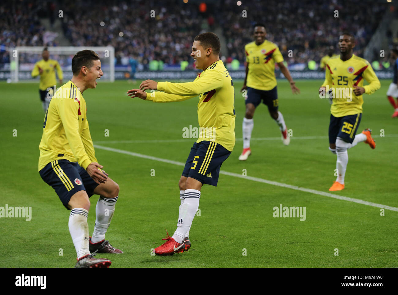James Rodriguez, Juan Fernando Quintero, Colombia team group (COL),  MARCH 23, 2018 - Football / Soccer : International friendly match between France 2-3 Colombia at Stade de France in Saint-Denis, France, (Photo by AFLO)  3 Stock Photo