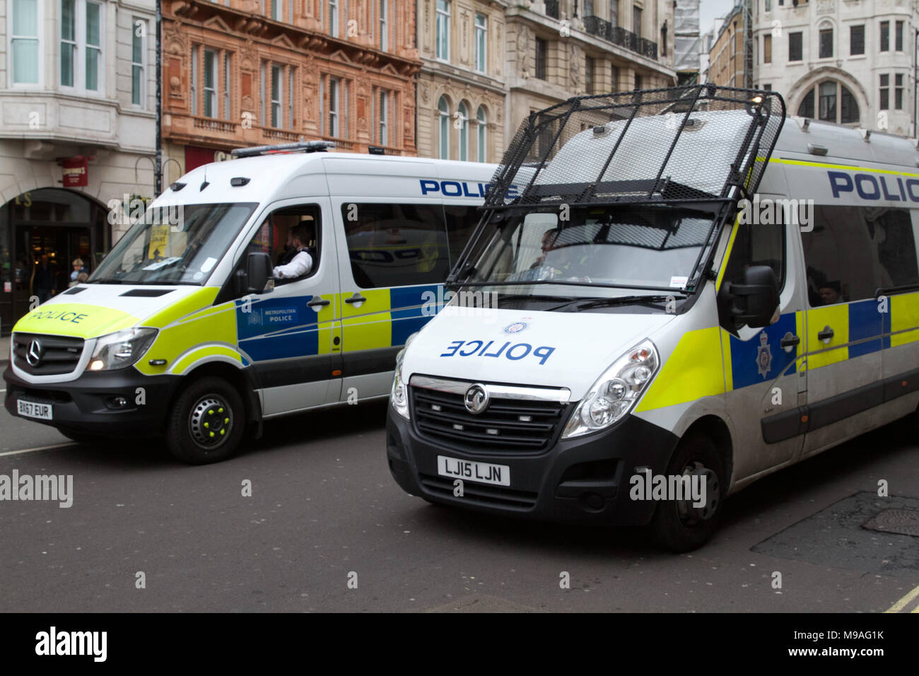 London, UK, 24th March 2018,Protesters in Trafalgar Square protest