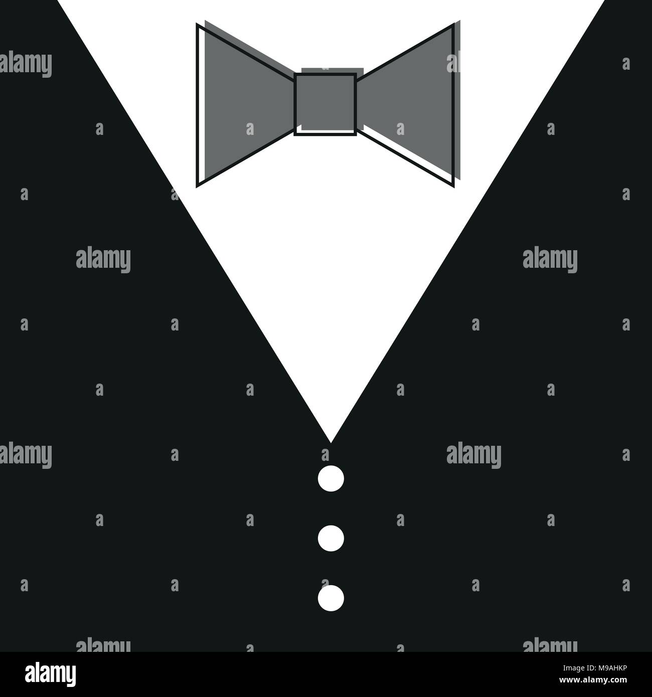 Gentelman. The bow tie - black background Stock Vector