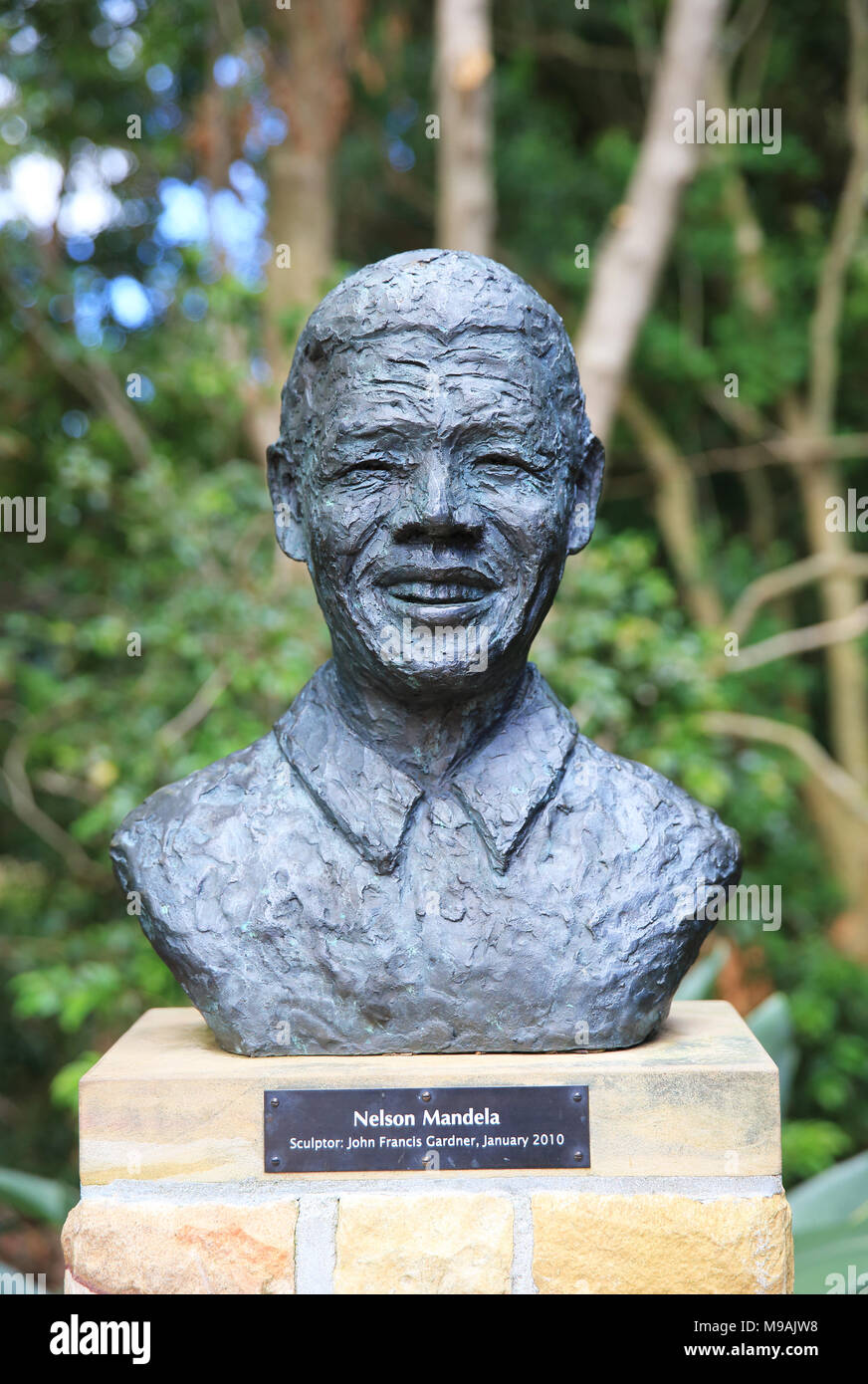 Bust of Nelson Mandela in Kirstenbosch Botanical Gardens, Cape Town