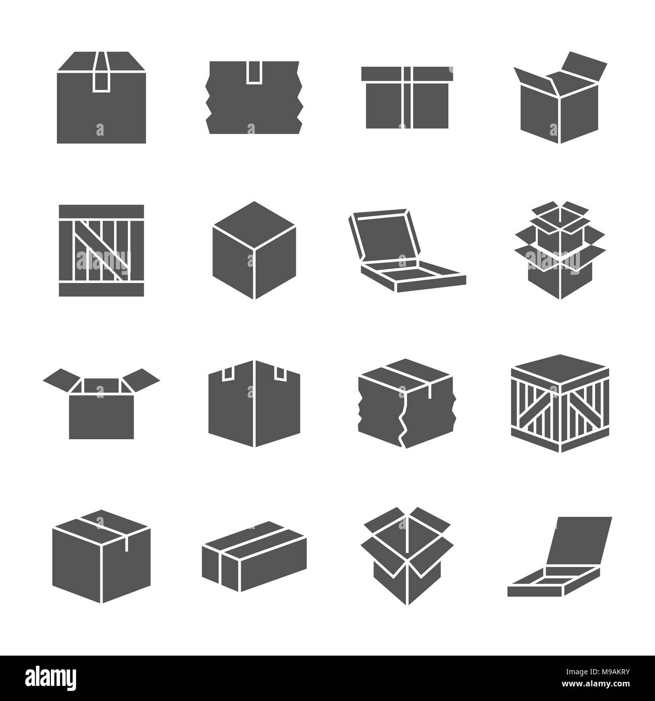 Simple set of box and crates related vector icons for your design. EPS 10 Stock Vector
