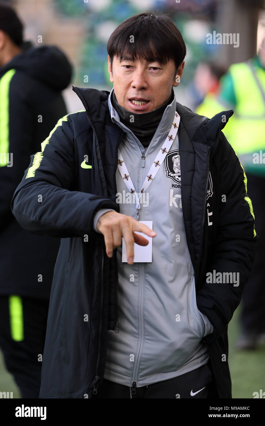South Korea head coach Shin Tae-yong before the international friendly match at Windsor Park, Belfast. Stock Photo