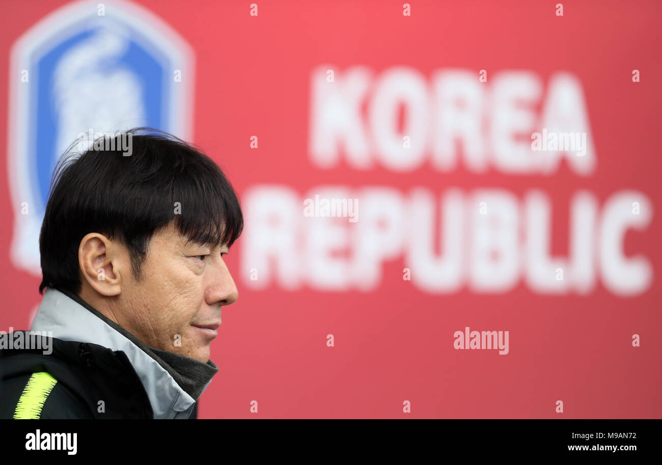 South Korea head coach Shin Tae-yong during the international friendly match at Windsor Park, Belfast. Stock Photo