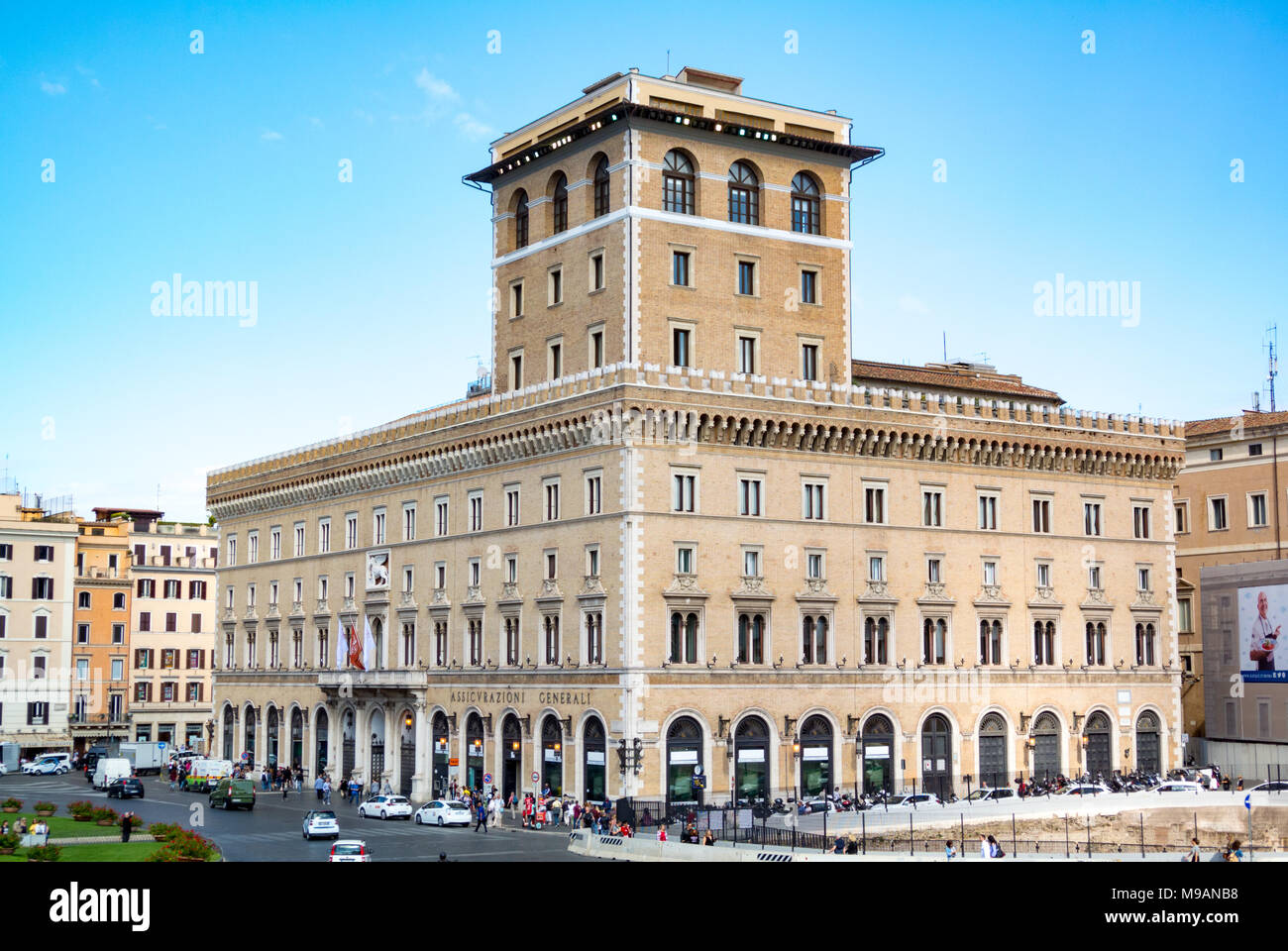 Targa commemorativa di Michelangelo Buonarroti that used to be Michelangelo's house, Palace, piazza venezia, rome, italy Stock Photo