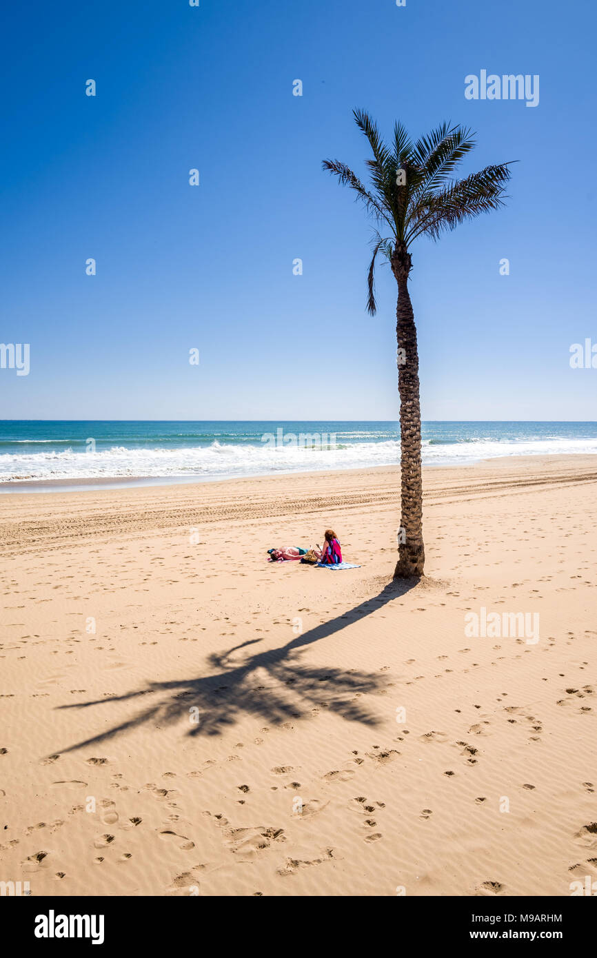 The beach at Guardamar del Segurain Spain Stock Photo