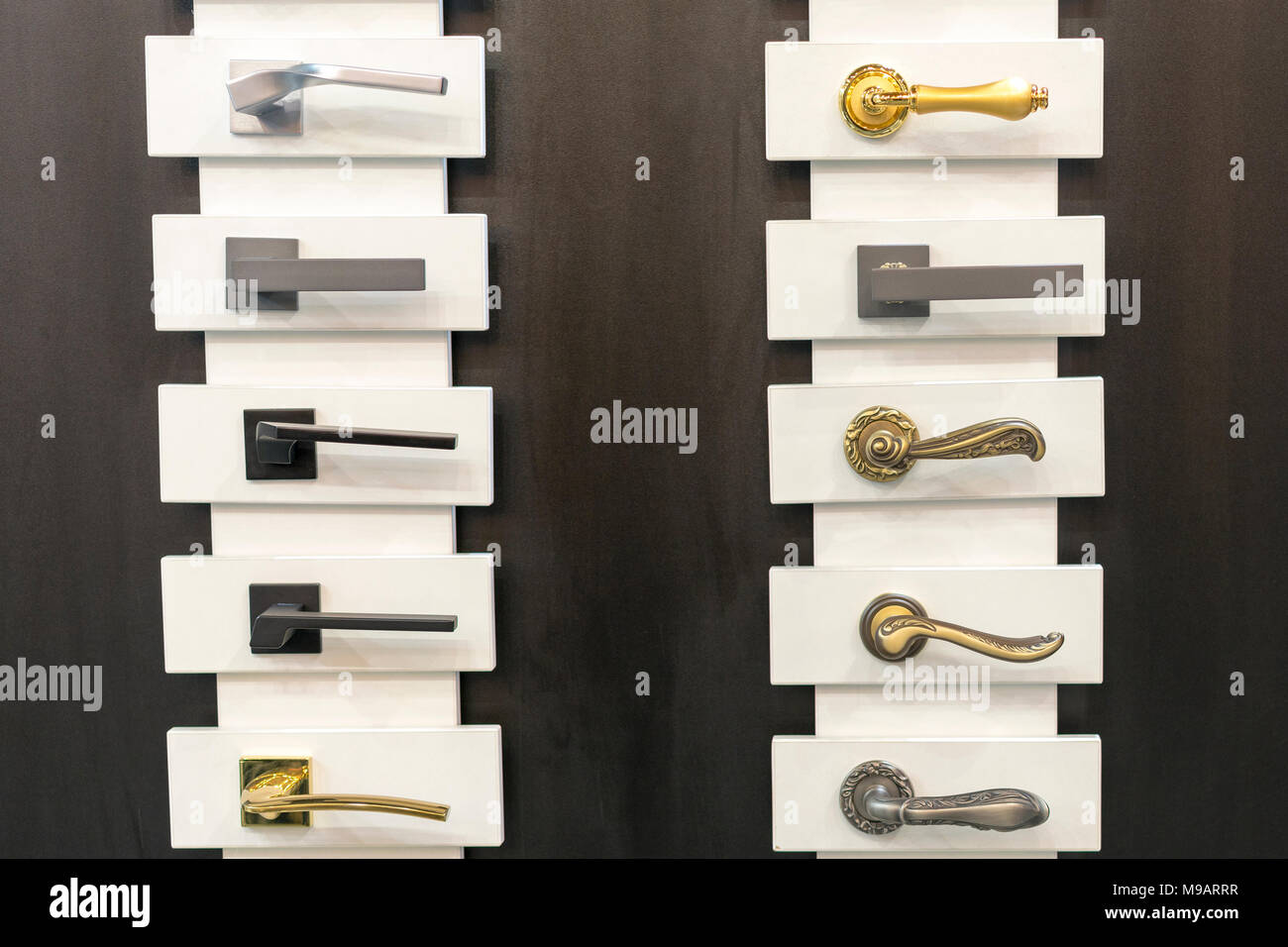 Set of different door handles Stock Photo Alamy