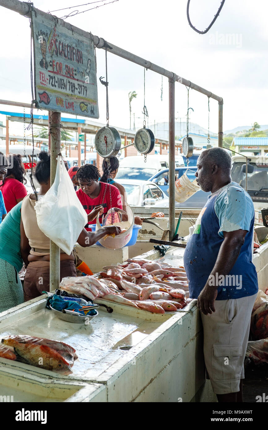 St. Johns Public Fish Market, St. John's, Antigua Stock Photo Alamy
