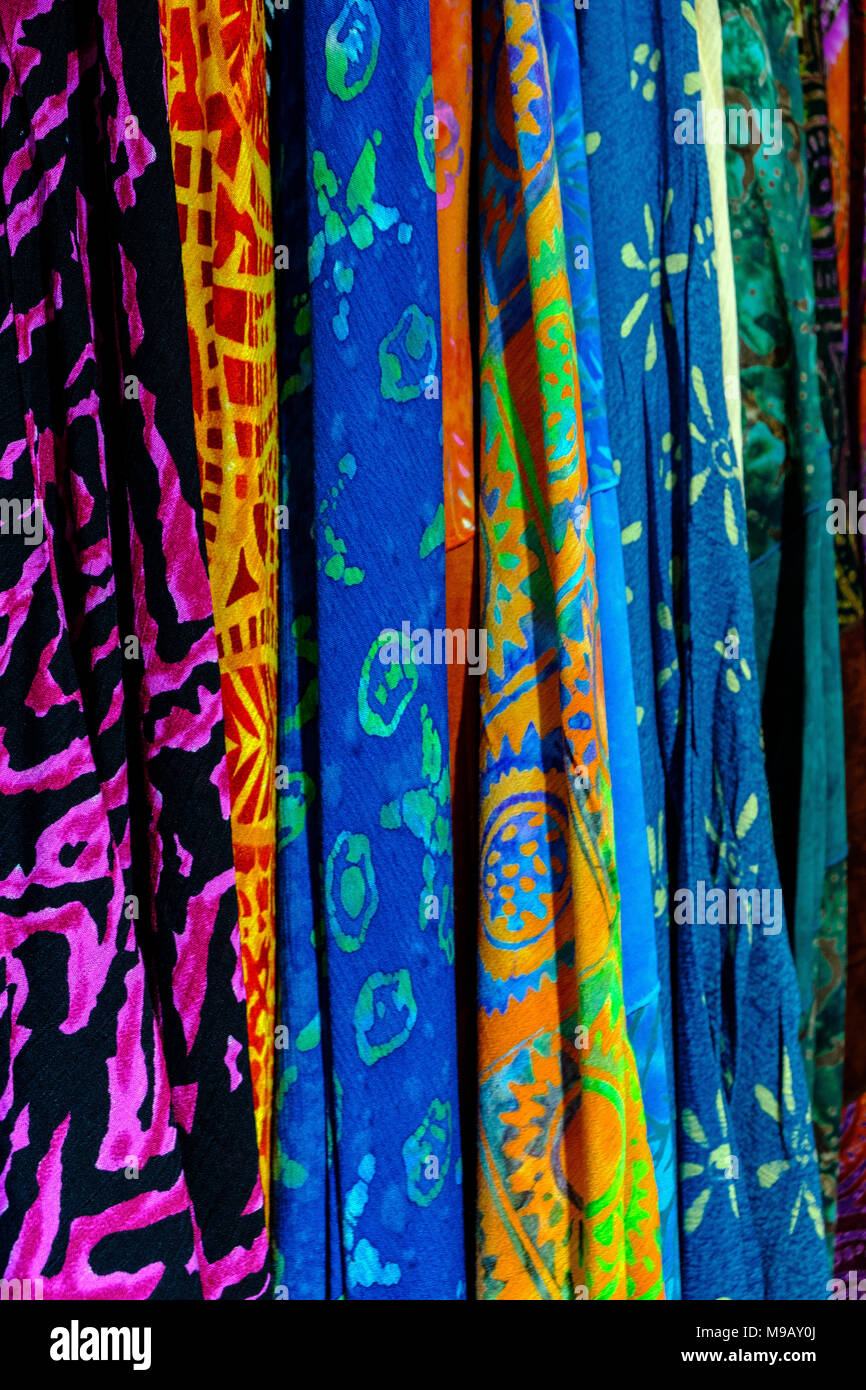 Tropical Sun Dresses, Redcliffe Quay, St. John's, Antigua Stock Photo ...