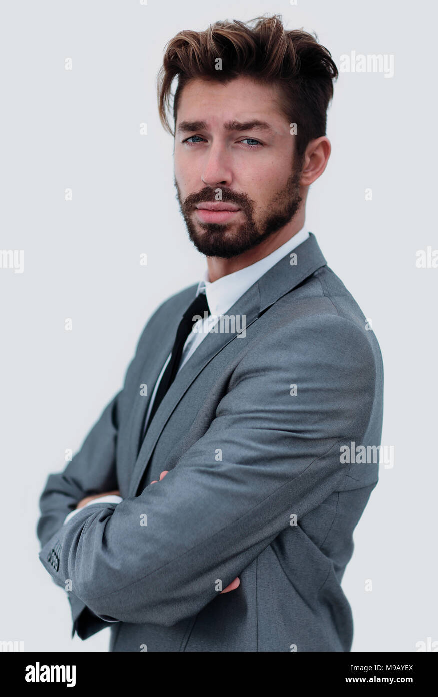 Portrait of a handsome man, isolated over a white background Stock ...