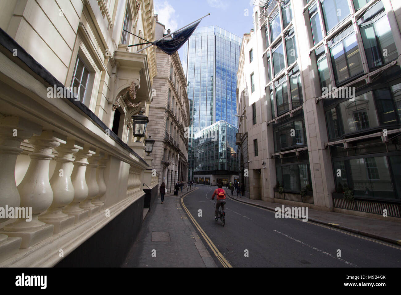 The City of London Club the  oldest of the gentlemen's club based in the City of London. The Italian Palladian-style building was designed by English architect Philip Hardwick Stock Photo