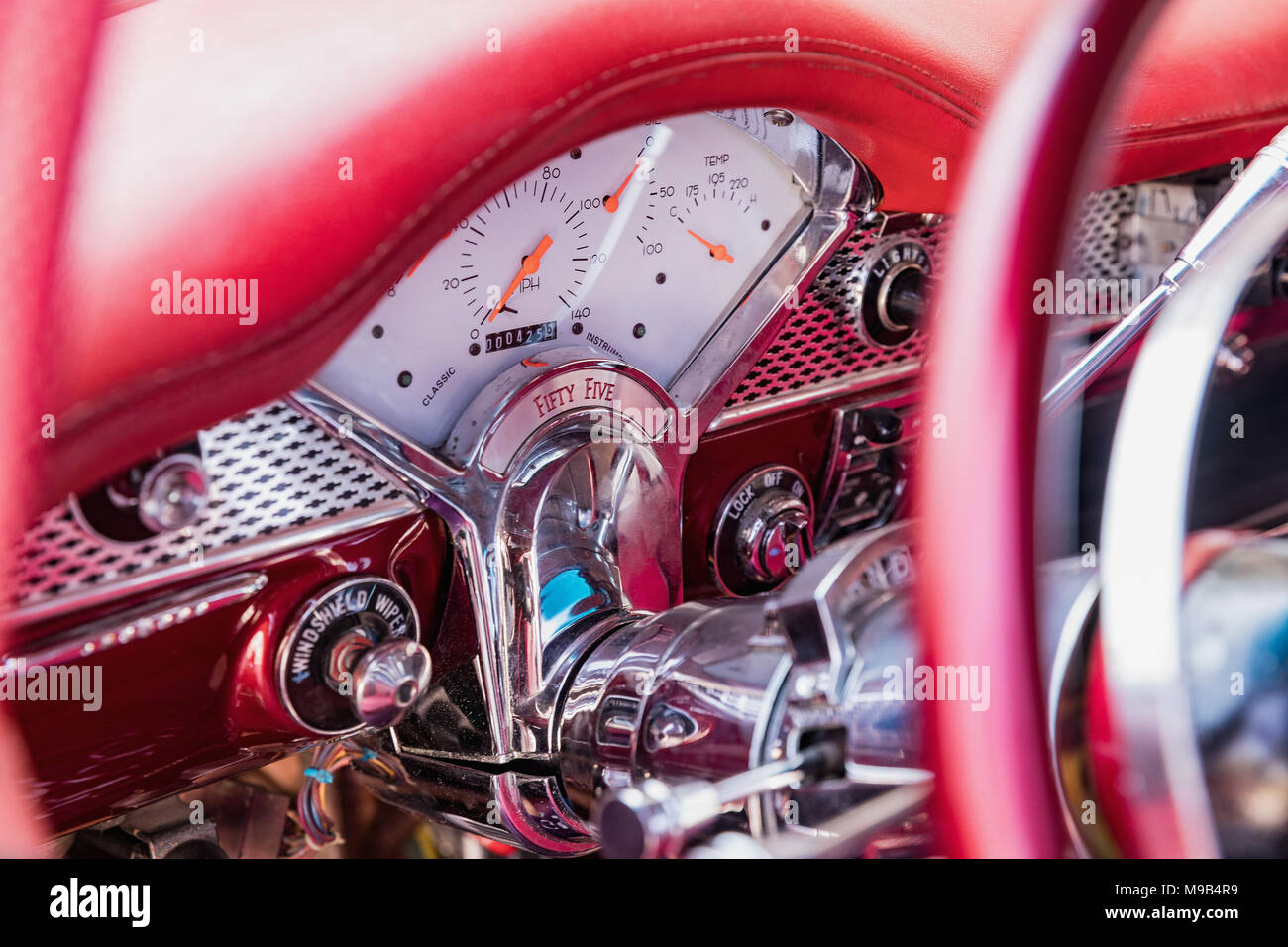 CIENFUEGOS, CUBA - MARCH 11, 2018 Red Chevrolet 350 fitfyfive - 1955 ...