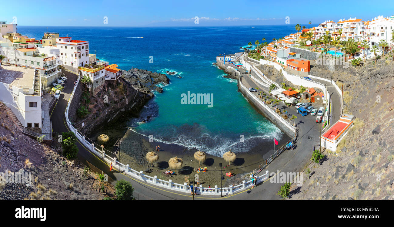 Puerto de Santiago city, Tenerife, Canary island, Spain: Beautif Stock Photo