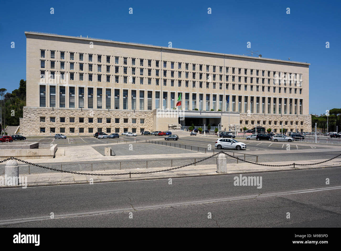 Rome. Italy. Palazzo della Farnesina, houses the Italian Ministry of Foreign Affairs.  Designed in 1935, it has housed the Italian Ministry of Foreign Stock Photo