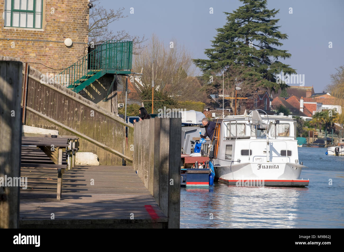 river thames at thames ditton island Stock Photo Alamy