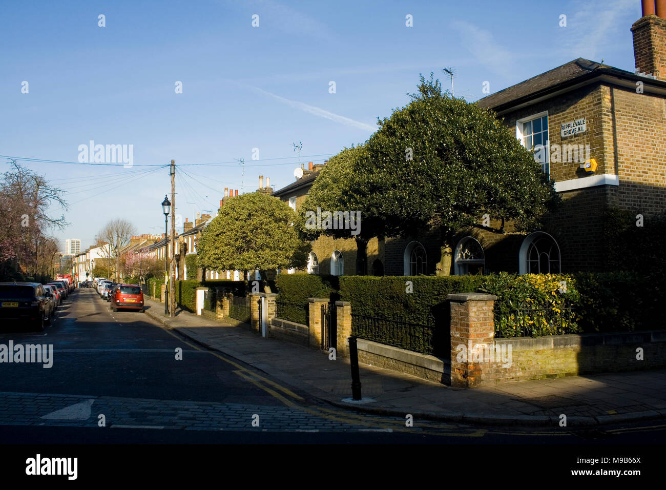 Ripplevale Grove Islington London semi detached houses Stock Photo Alamy