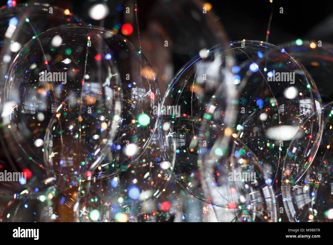 big colored soap balls with colored highlights Stock Photo
