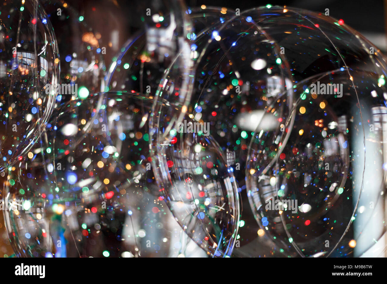 big colored soap balls with colored highlights Stock Photo