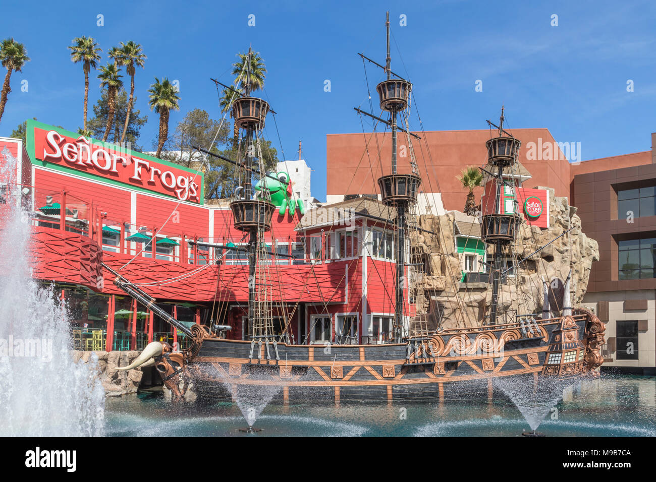 Senor Frogs restaurant and bar with entertainment at Treasure Island Hotel, Resort and Casino in Las Vegas, Nevada. Stock Photo