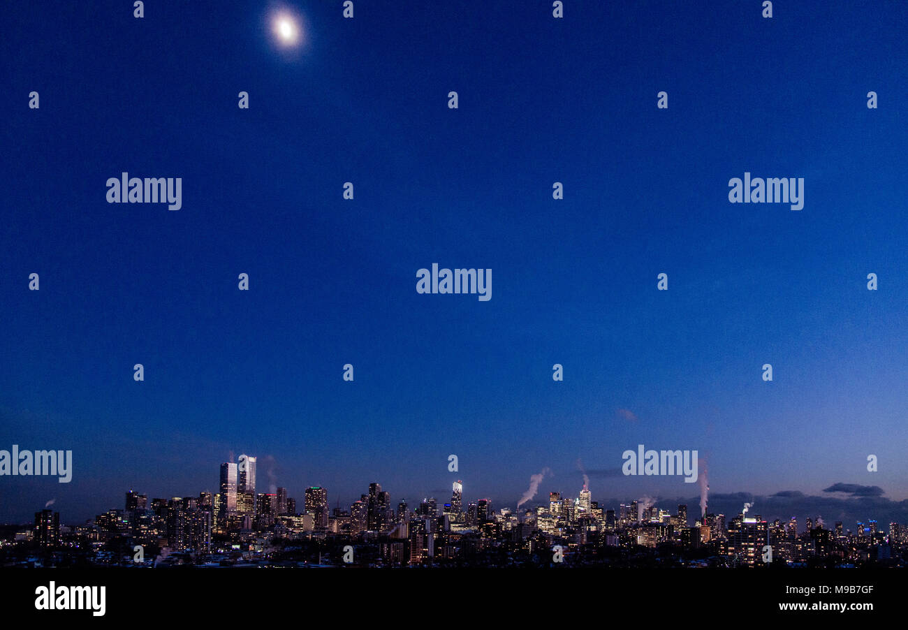 Toronto city night view from the Casa Loma, Ontario Canada Stock Photo