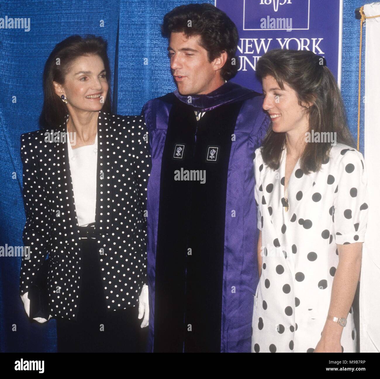 Jackie Onassis, John Kennedy Jr. Caroline Kennedy Schlossberg 1989 Photo By John Barrett/PHOTOlink.net Stock Photo