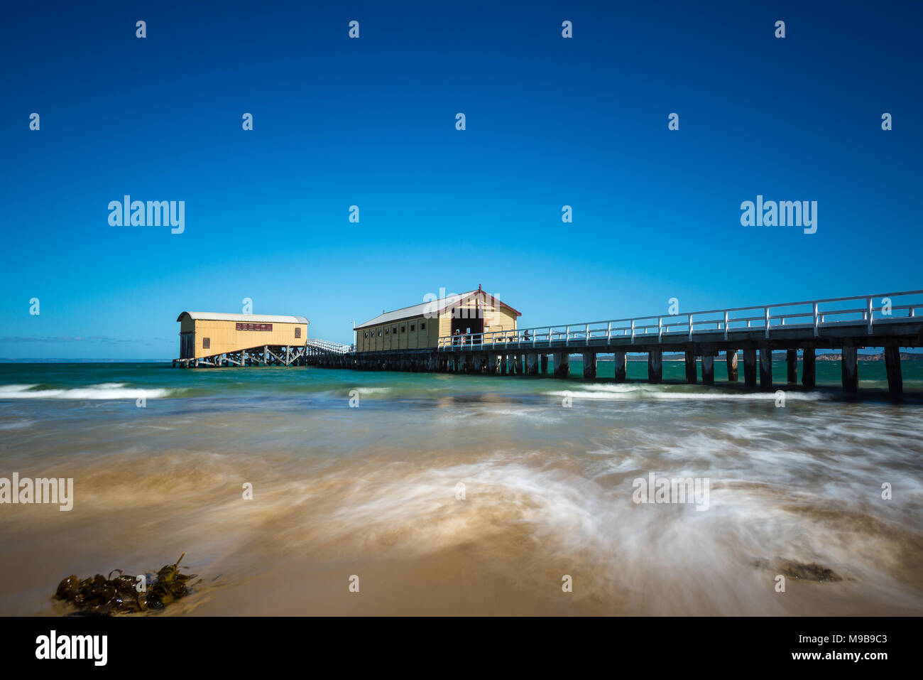 Boat houses on Queenscliff Pier Stock Photo Alamy