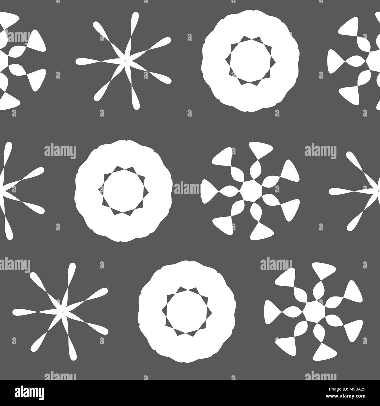 White on Grey Seamless Xmas Pattern Stock Vector