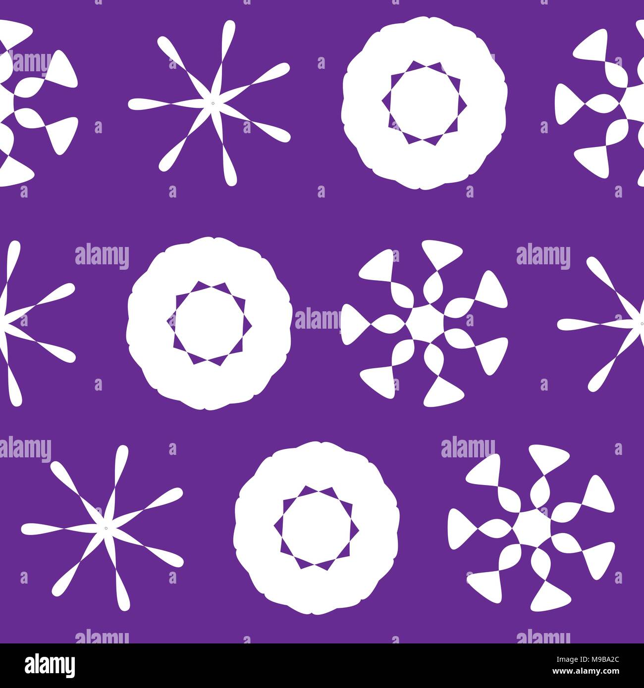 White on Purple Seamless Xmas Pattern Stock Vector