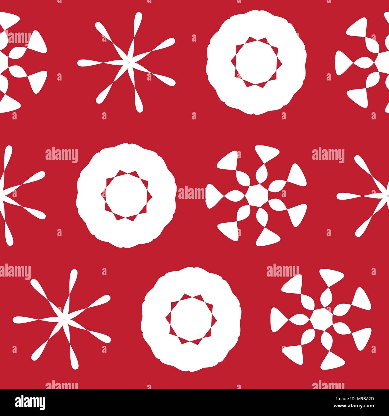 White on Red Seamless Xmas Pattern Stock Vector