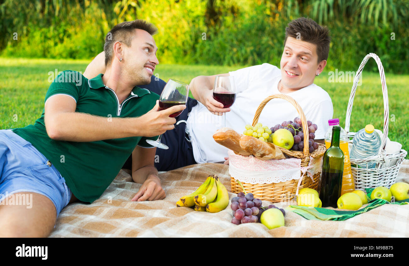 Two men talking picnic hi-res stock photography and images - Alamy