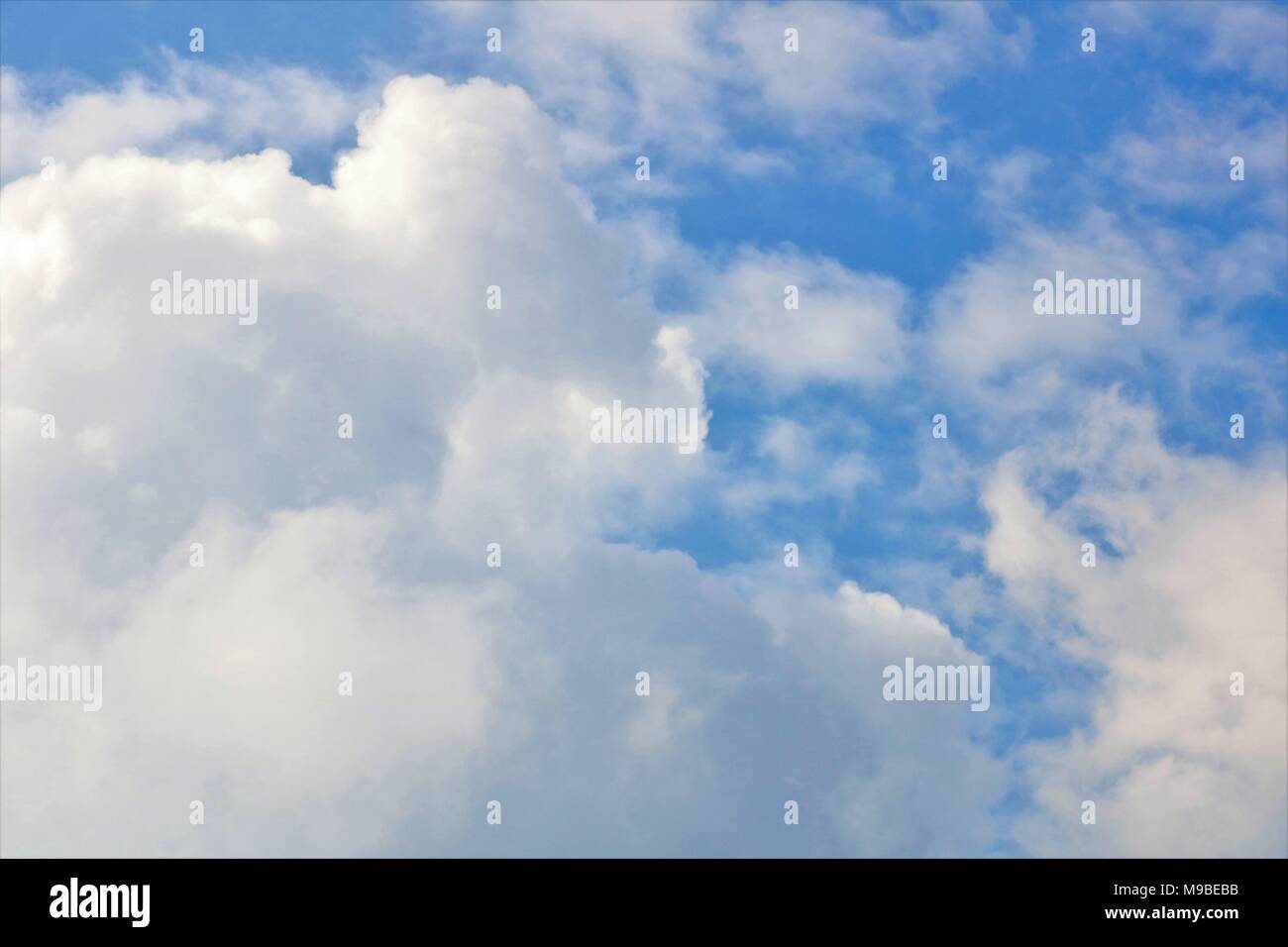 Background image of beautiful blue sky with white clouds Stock Photo