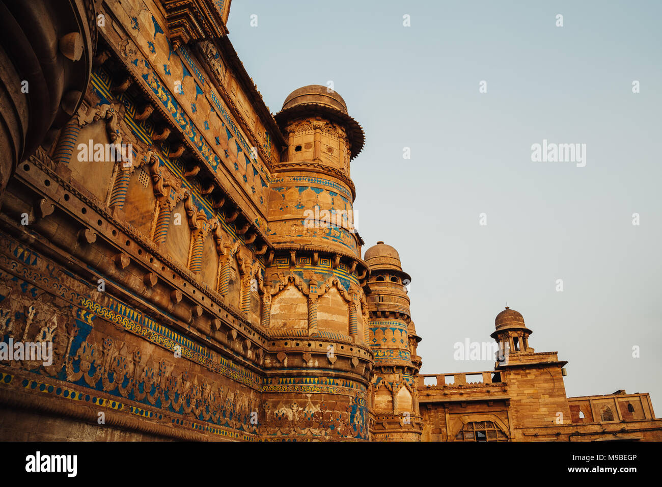 Gwalior fort, ancient architecture in India Stock Photo