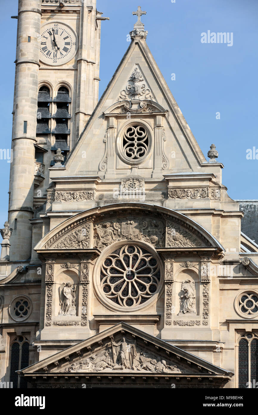 Church of Saint-Etienne-du-Mont in Paris near Pantheon. It contains ...