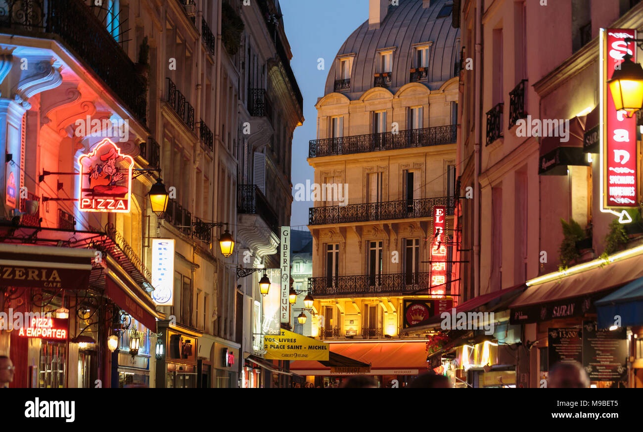 Paris Latin Quarter Night High Resolution Stock Photography and Images Alamy