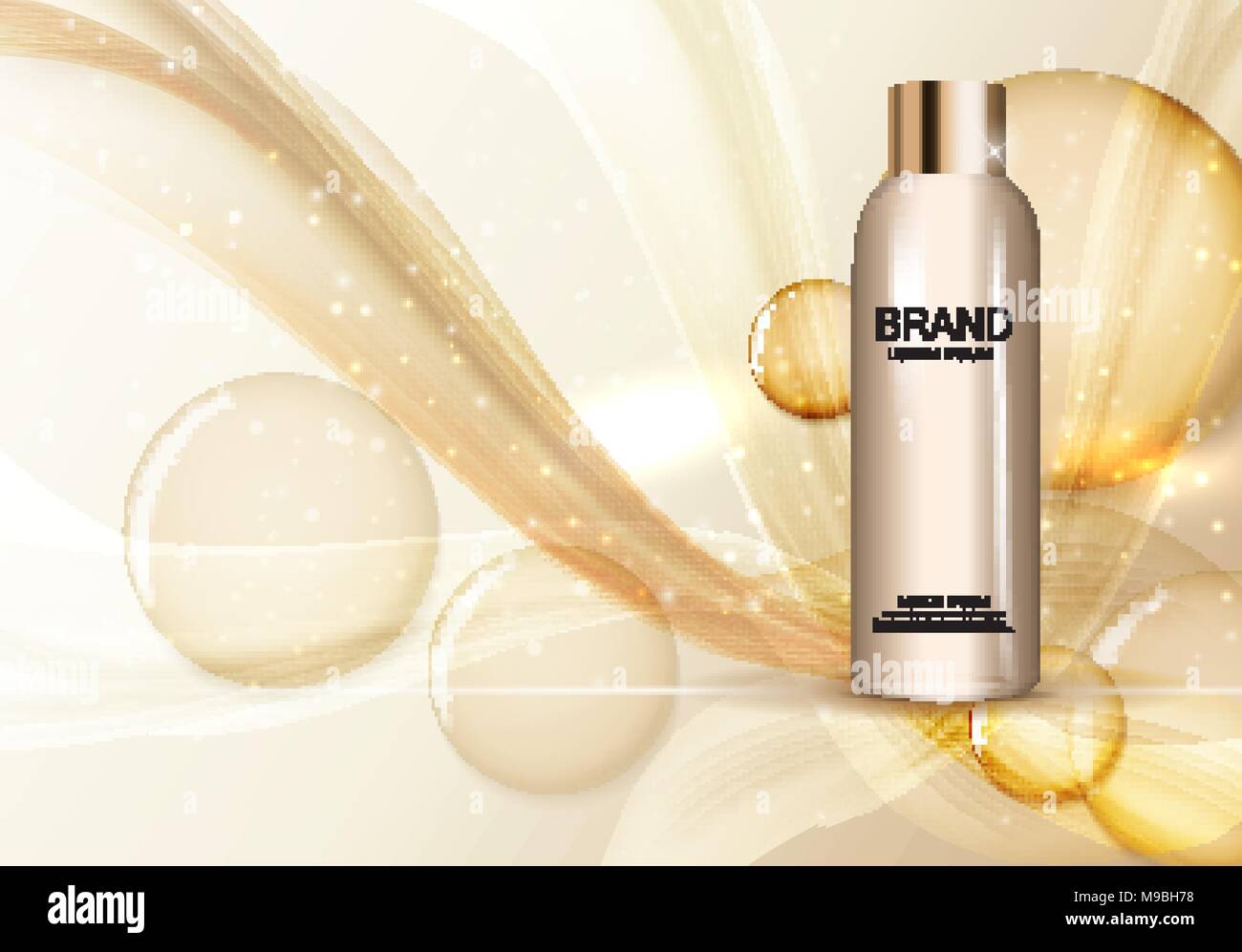 Shower Gel Bottle Template for Ads or Magazine Background. 3D Realistic