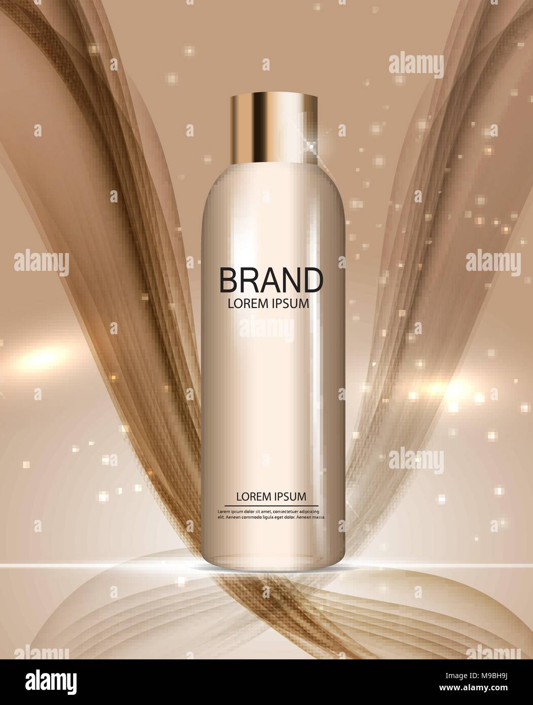 Shower Gel Bottle Template for Ads or Magazine Background. 3D Realistic