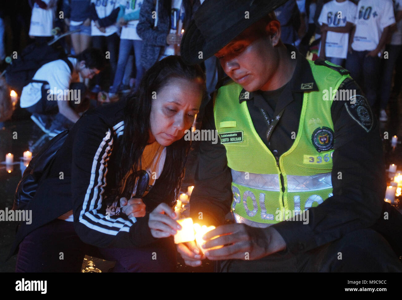 Cartagena Colombia 24th Mar 2018 People Light Candles In Medellin Colombia On 24 March 2018 During