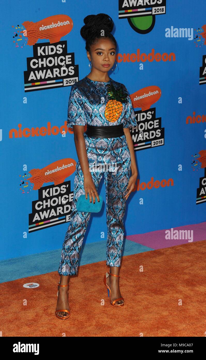 Skai Jackson at arrivals for Nickelodeon's 2018 Kids' Choice Awards