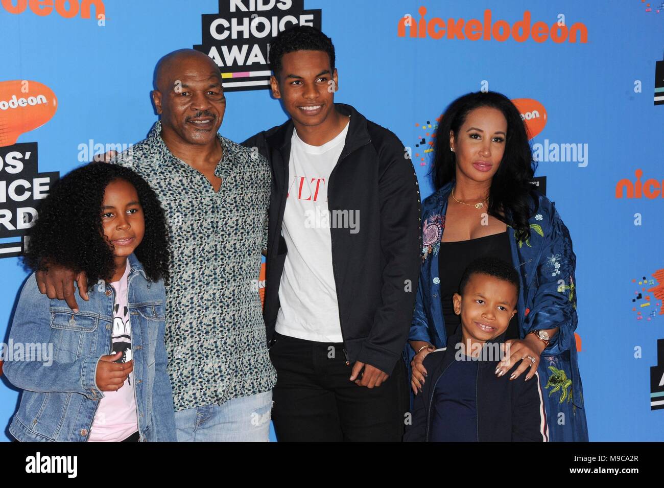 Inglewood, CA. 24th Mar, 2018. Mike Tyson, Lakiha Spicer, Milan Tyson, Miguel Leon Tyson Inglewood, CA. 24th Mar, 2018. Mike Tyson, Lakiha Spicer, Milan Tyson, Miguel Leon Tyson