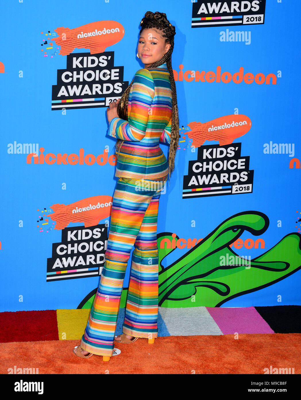 Storm Reid 061 attends Nickelodeon's 2018 Kids' Choice Awards at The