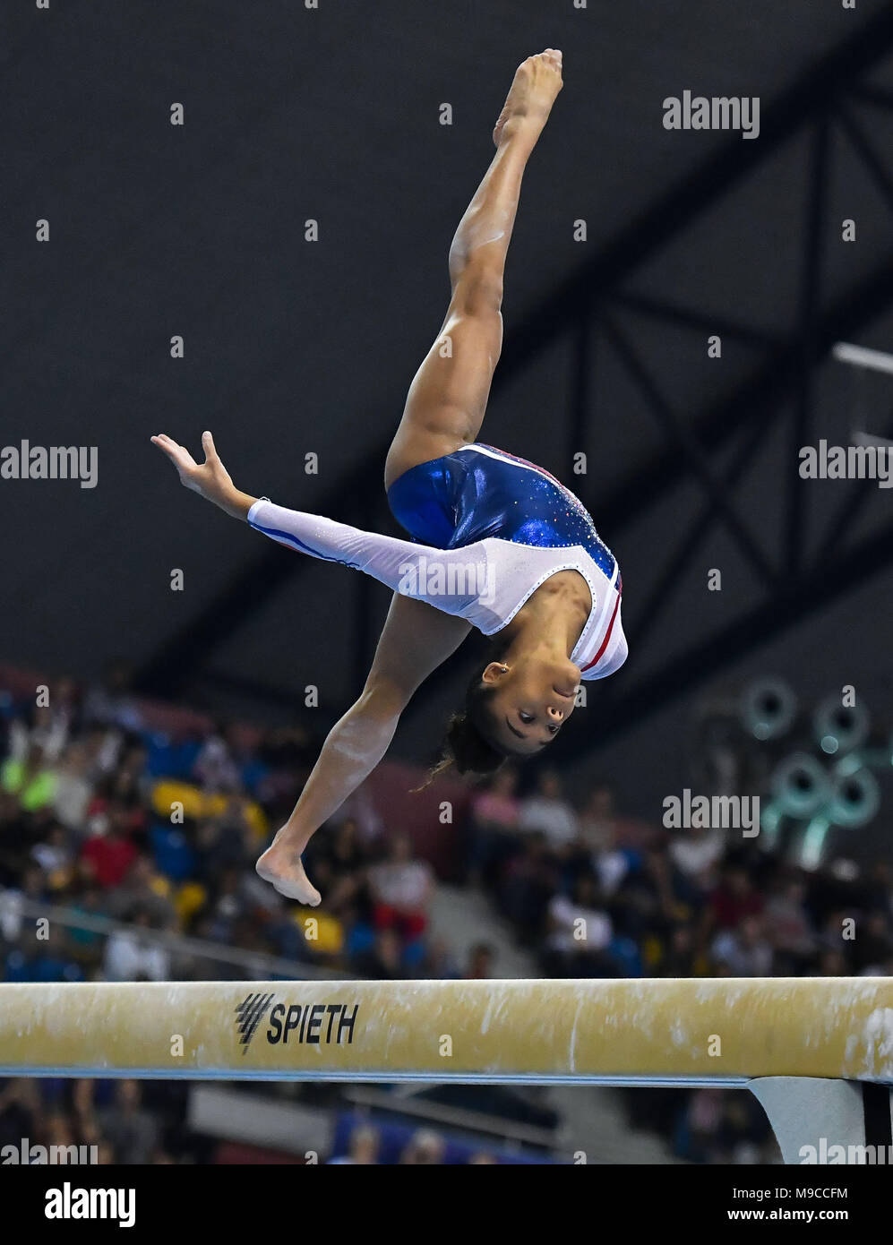 Doha Capital Of Qatar 24th Mar 2018 Melanie De Jesus Dos Santos Of France Competes During The Women S Balance Beam Final At The 11th Fig Artistic Gymnastics Individual Apparatus World Cup In