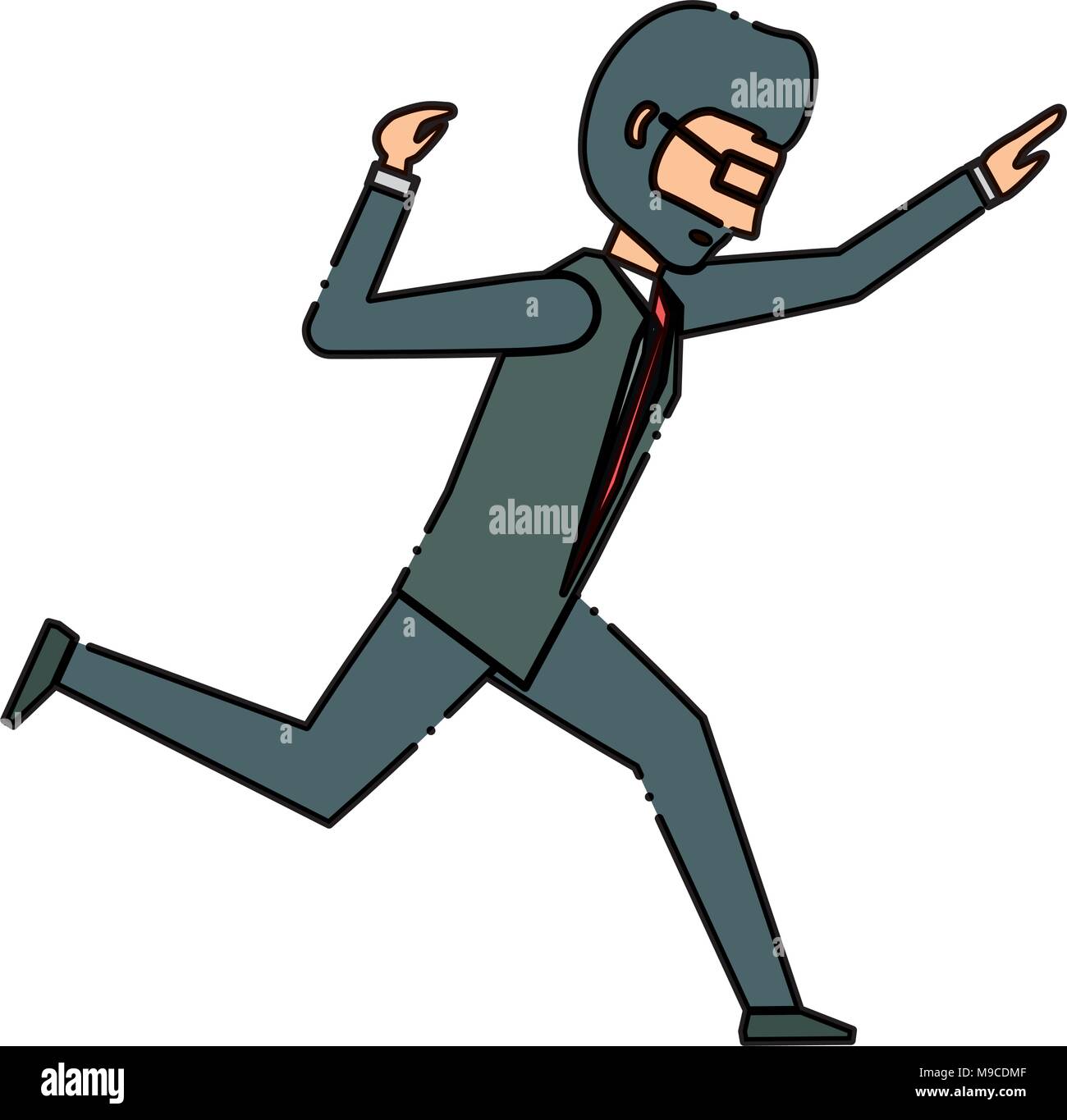 avatar businessman running over white background, colorful design ...