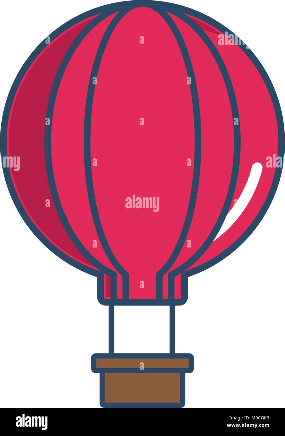 hot air balloon icon over white background, colorful design. vector ...