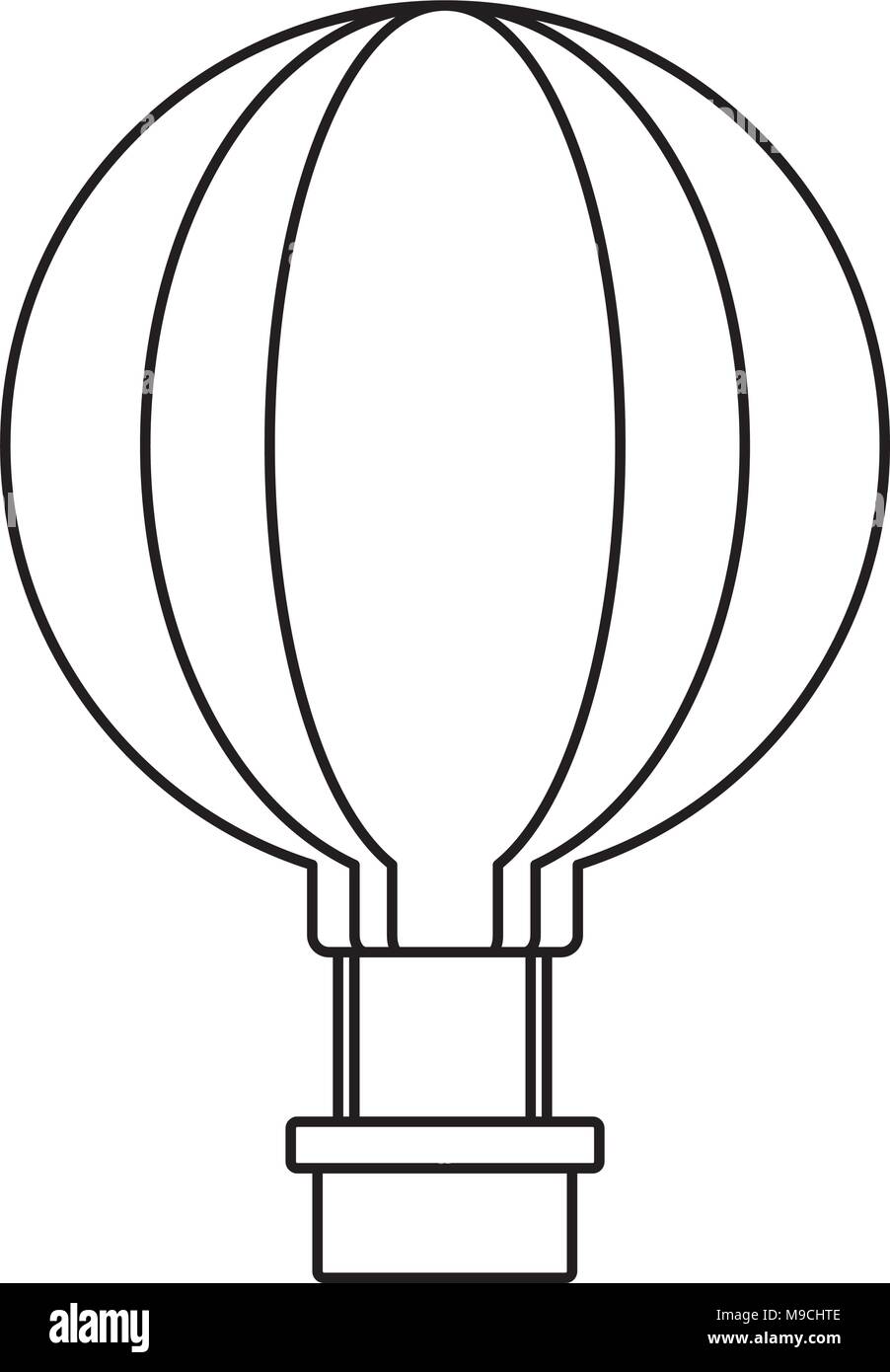 hot air balloon icon over white background, vector illustration Stock ...