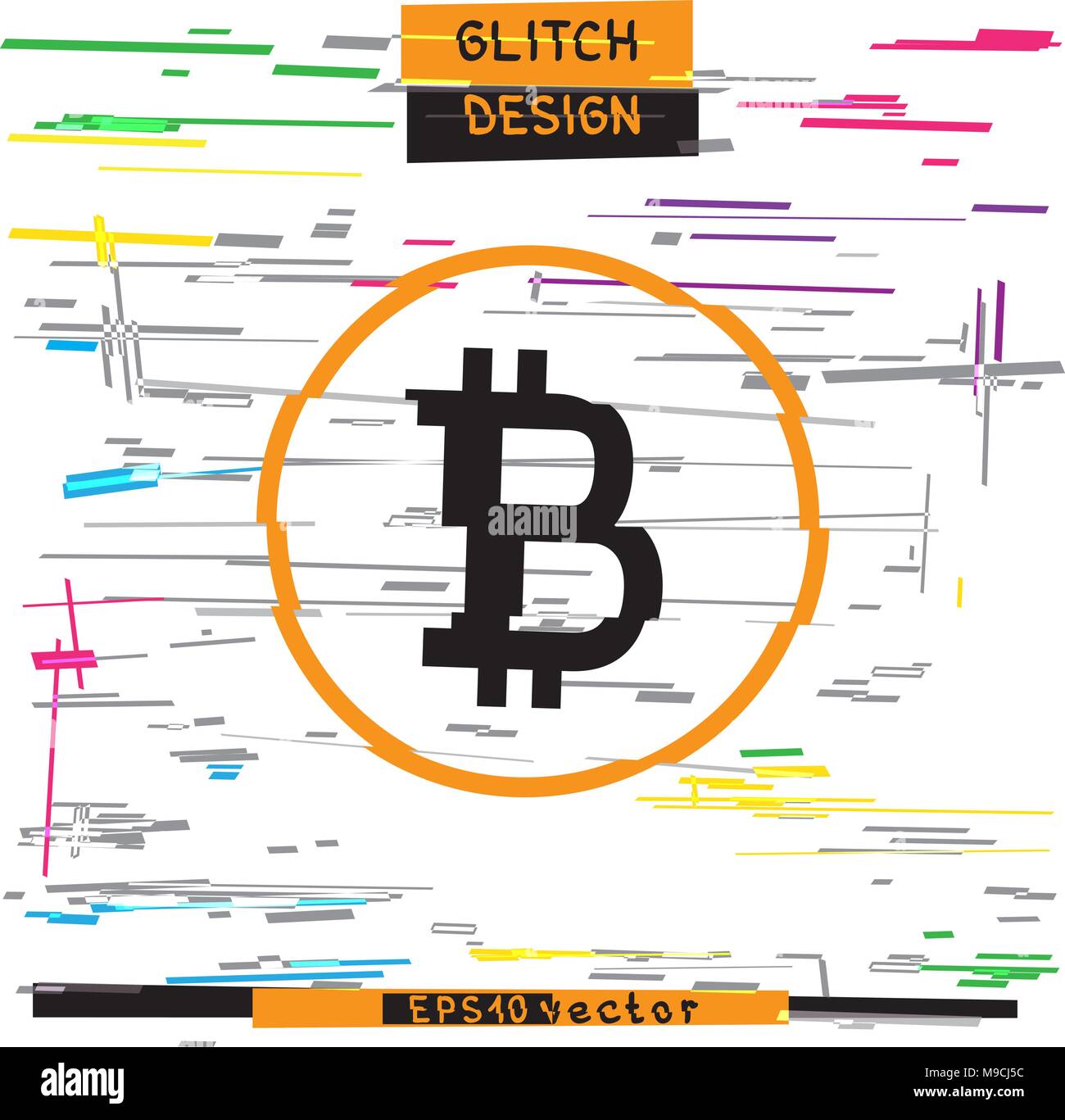 Glitch Bitcoin sign,crypto currency glitch effect Stock Vector Image & Art  - Alamy