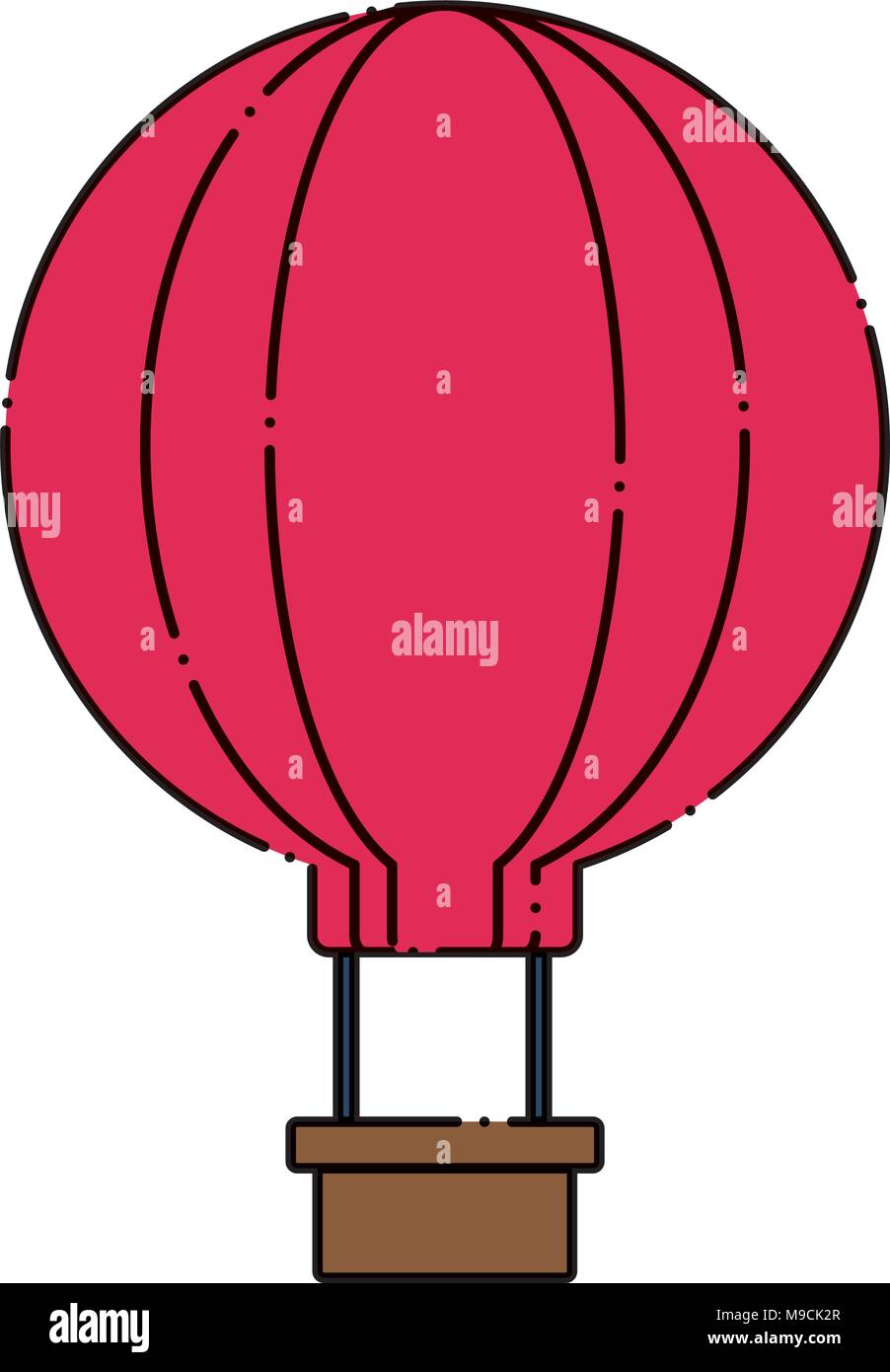 hot air balloon icon over white background, colorful design. vector ...